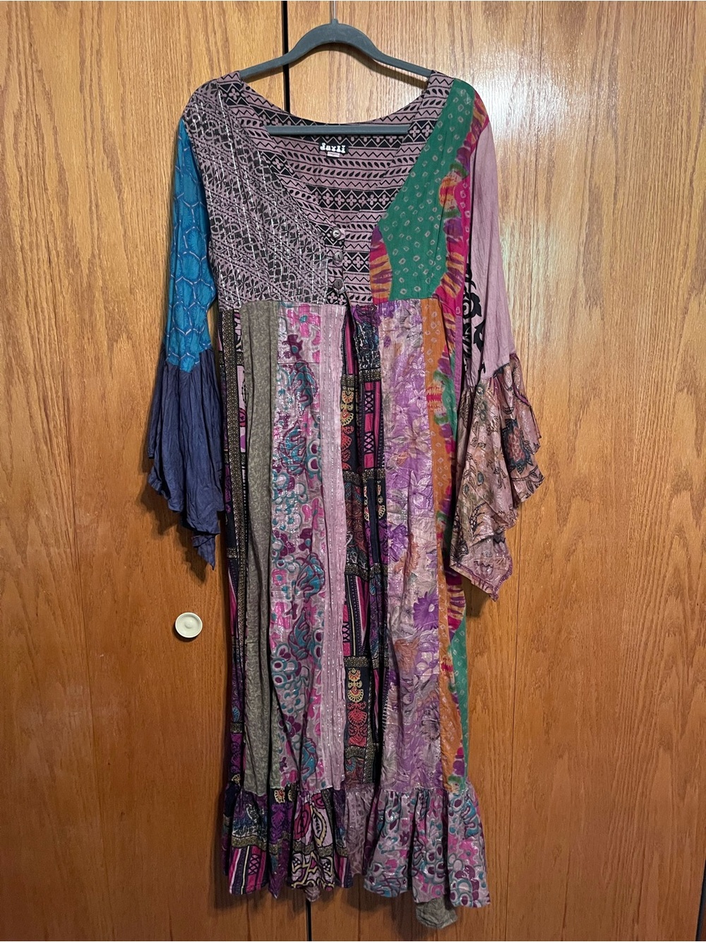 Jayli Bohemian Patchwork Rhapsody Duster - Multicolor - Picture 3 of 7
